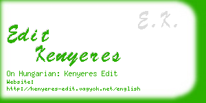 edit kenyeres business card